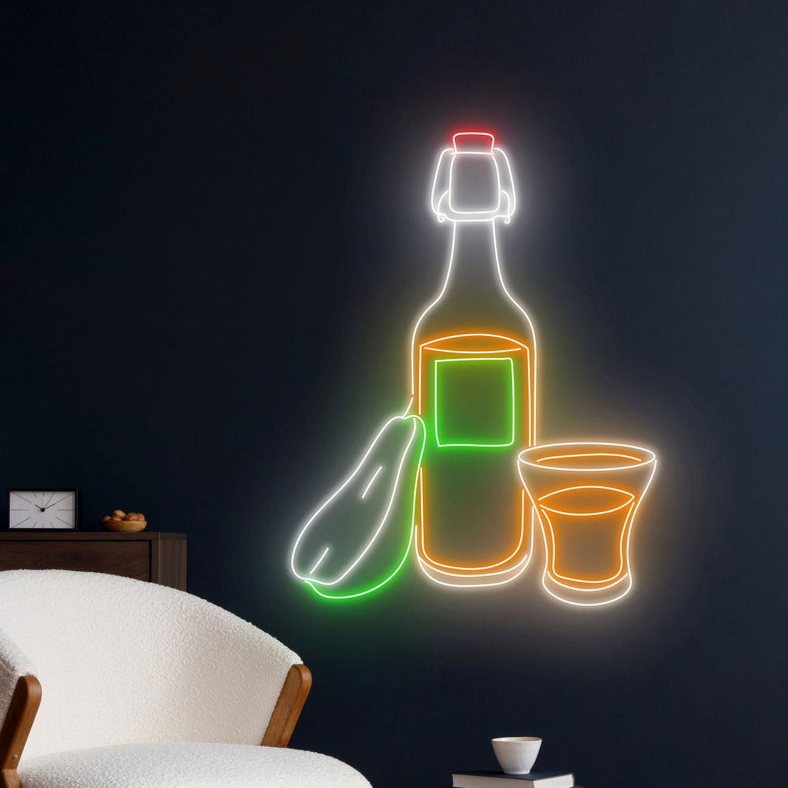 Handmadetneonsign Pear Cider Neon Sign, Pear Cider Neon Light, Pear Cider Led Sign, Wine Bar Decor