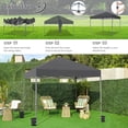 thumbnail image 2 of Songqin 10x10 1-Person Setup Pop Up Canopy Tent, Instant Portable Commercial Canopy Tent, Outdoor Gazebo with 1-Button Push, Wheeled Bag & 4 Sandbags for Home, Party & Outdoor Activities, Dark Gray, 2 of 18