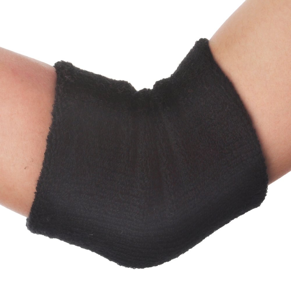 GOGO Terry Cloth Thick Arm Sweatband, 6" Long Wristband Armband Black