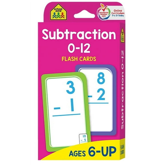 School Zone Subtraction 0-12 Flash Cards (Revised edition) (Hardcover)