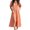 Orange, variant on Women's Button Front Short Sleeve Midi Dress 100% Polyester with Pockets Lightweight Everyday Dress Easy Care Casual