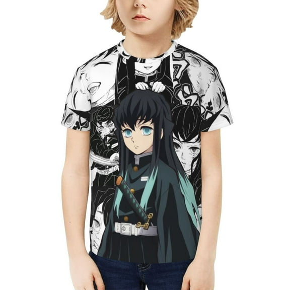 Muichiro Tokito Kids T-Shirt 3d Printed Graphic T-Shirts Boys And Girls Short Sleeve Shirts For Youth Kids X-Small