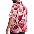 thumbnail image 3 of Valentine's Day Love Men's Short Sleeve Printed Button Down Hawaiian Beach Shirts, 3 of 6