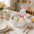 thumbnail image 5 of Easter Bunny Woven Storage Basket, Handwoven Durable Decorative Candy Cookie Chocolate Bowl, Festive Multi-Use Easter Egg Storage Container for Home Tabletop Easter Party Holiday Decor, B, 5 of 6