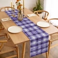 thumbnail image 3 of Table Runner 70 Inches Long for Kitchen Dining, Purple Plaid Dresser Scarf Farmhouse, Dining Table Decorations for Wedding/Parties, Modern Art Checkered Farmhouse 13 x 70 In, 3 of 8