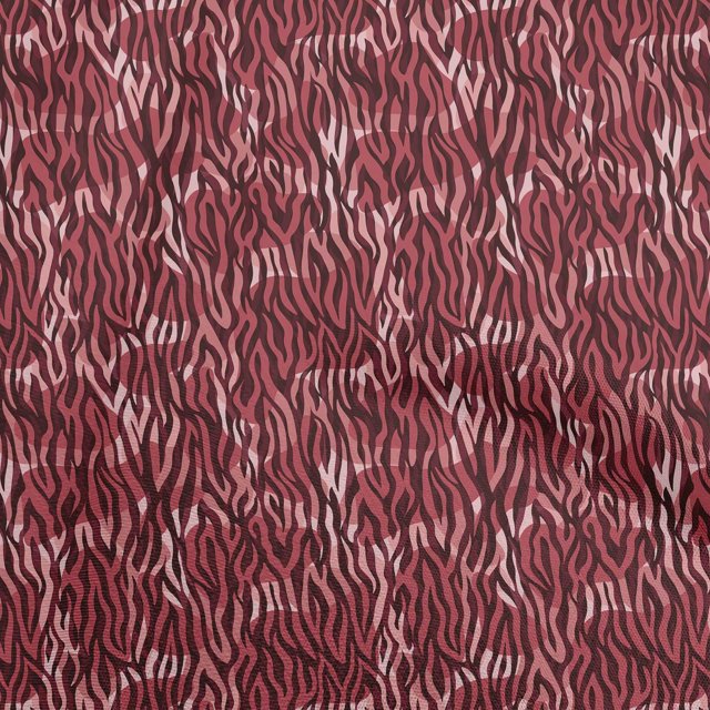 oneOone Tissu Tabby en Soie Rouge Abstrait pour Robe Tissu Imprimé au Mètre 42 Pouces de Large