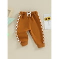 thumbnail image 3 of Suealasg Toddler Baby Boy Sweatpants Checkerboard Printed Trousers with Pockets 6M 12M 18M 24M 3T Newborn Infant Casual Jogger Pants, 3 of 9