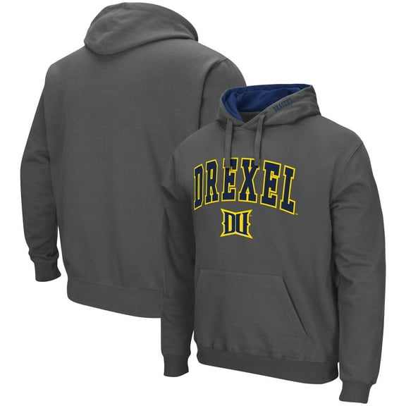 Men's Colosseum Charcoal Drexel Dragons Arch & Logo 3.0 Pullover Hoodie