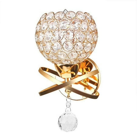 

Docooler Crystal Wall Sconces Bedroom Wall Lamp Round Modern Bedside Wall Lights Dining Room Hallway Fixture E26/E27 Socket (Bulb NOT included)/