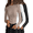 Khaki-White-Black, variant on 3 Pack T Shirts for Women Ribbed Long Sleeve Shirts Crew Neck Slim Fit Undershirts Casual Fall Tight Tops
