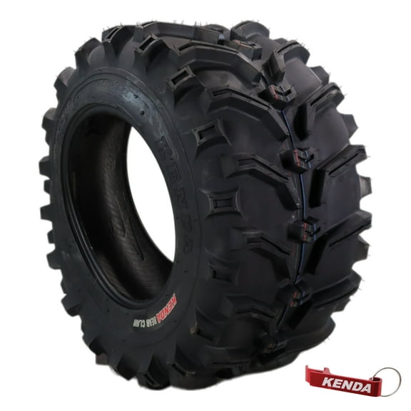 Kenda Bearclaw K299 - 25x12.5-12 Rear Tire for All Terrain (ATV), UTV, and Side by Side (SxS) Vehicles - 6-Ply - Bear Claw 25x12.5x12 with Kenda Keychain