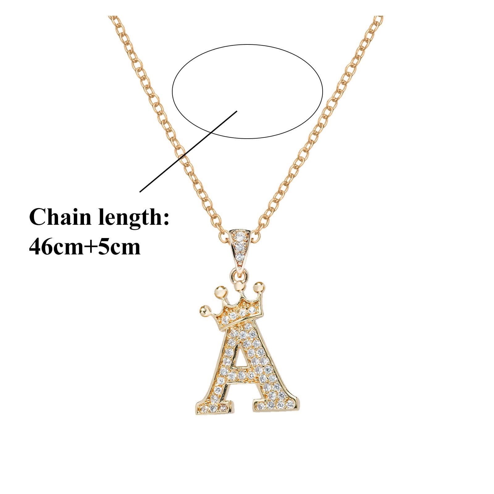 Amazon.com: Initial Rhinestone Necklace Gold Plated Initial Necklace A Z 26 Alphabet  Letter Dainty Necklace For Women Diamond : Pet Supplies