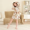 thumbnail image 3 of FORMRS Niños Bathrobe Unisex Hooded Robe Soft Plush Pajamas Sleepwear, Size 4-6T, Fall Mug Pattern, 3 of 7