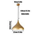 thumbnail image 2 of Gold Industrial Style Metal Pendant Lamp, Retro American Rustic Pendant Lighting, Simple Farmhouse Pendant Light Fixture for Over Kitchen Sink Island Dining Room Table Entrance Bar Counter, 2 of 7