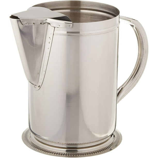 Winco Stainless Steel Water Pitcher with Guard, 64Ounce