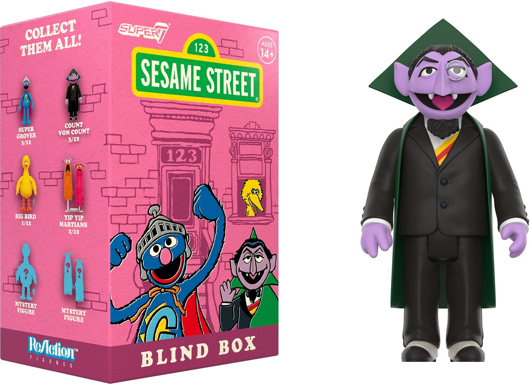 Super7 - Sesame Street - Reaction Blind Box Wv2 - 12pc Flat