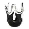 thumbnail image 6 of DecMode 11" Abstract Black Glass Vase with Wavy Oval Cutouts, 6 of 9