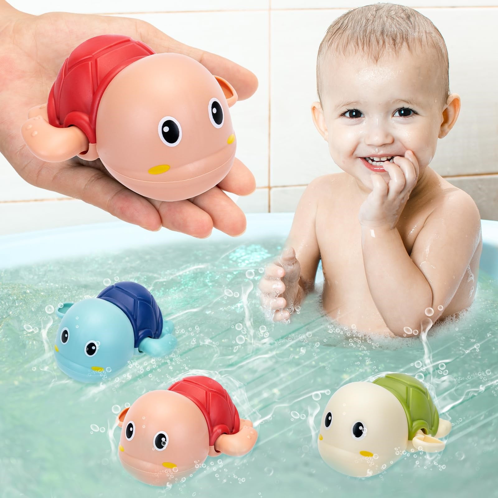 Clearance! Bath Toys Cute Sea Turtle - Wind-Up Floating Bathtub Toy for Toddlers, Perfect Pool Toys for Kids and Toddler Water Toys, Summer Fun