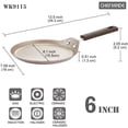 thumbnail image 3 of CHEFMADE Mini Crepe Pan with Bamboo Spreader, 6-inch Non-Stick Pancake Pan with Insulating Silicone Handle for Gas, Induction, Electric Cooker (Champagne Gold), 3 of 9