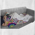 thumbnail image 6 of Abstract Soft Flannel Fleece Throw Blanket, Circle and Square Rectangle in Different Colors Image, Cozy Plush for Indoor and Outdoor Use, 70" x 90", Multicolor, by Ambesonne, 6 of 6
