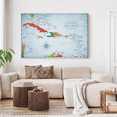 thumbnail image 4 of Elephant Stock Wanderer I Push Pin Caribbean Map Wall Art - Map Canvas Art - 51" x 34", 4 of 8