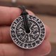 thumbnail image 5 of Viking Icelandic Vegvisir Helmet Horror In Runic Circle Pendant Viking Runes Vegvisir Compass Rune Amulet Collier Necklace, 5 of 5