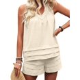 thumbnail image 4 of Women'S 2 Piece Vacation Outfits Sleeveless Tank Top and Matching Shorts Sets Color L, 4 of 8