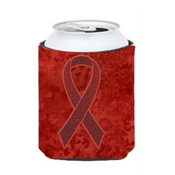 Burgundy Ribbon for Multiple Myeloma Cancer Awareness Can or Bottle Hugger, 12 Oz.