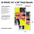 thumbnail image 2 of Car Audio Installation (2-PACK) 24" x 36" Vinyl Decals | Sign Insert Peel & Stick Decals Stickers Window Signs, 2 of 2