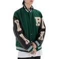 thumbnail image 2 of Aunavey Unisex Varsity Jacket Vintage Relaxed Casual Fit Button Down, 2 of 5