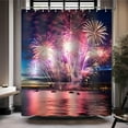 thumbnail image 3 of Firework Shower Curtain for Bathroom, 2024 Happy New Year Merry Christmas Shower Curtain Set Waterproof Fabric Bathtub Curtain Decor with 12 Hooks, 72x72 inches, 3 of 6