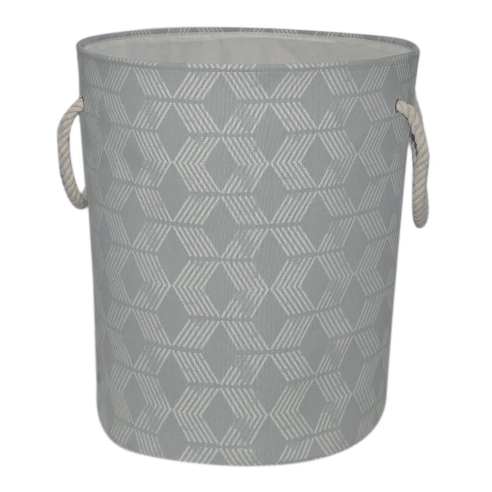 Mainstays Canvas Grey Print Hamper with Rope Handles