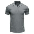 thumbnail image 2 of Short Sleeve Polo Shirts for Men Summer Casual Stretchy Ribbed Collared Breathable Tshirt Workout Athletic Golf Shirts, 2 of 3