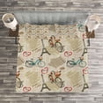 thumbnail image 3 of Ambesonne White Quilted Bedspread Set 3 Pcs, Vintage Retro Lettering, King Size, White Black, 3 of 3