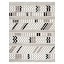 SAFAVIEH Casablanca Mckayla Geometric Wool Area Rug, Ivory/Black, 8' x 10'