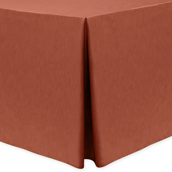 Ultimate Textile Shantung - Majestic 4 ft. Fitted Tablecloth (24"W x 48"L x 36"H) Burnt Orange