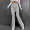 thumbnail image 2 of Pants for Women Autumn Winter Fashion Solid Color Wide Strip Loose Wide Leg Casual Trousers Flowy Pants, 2 of 8