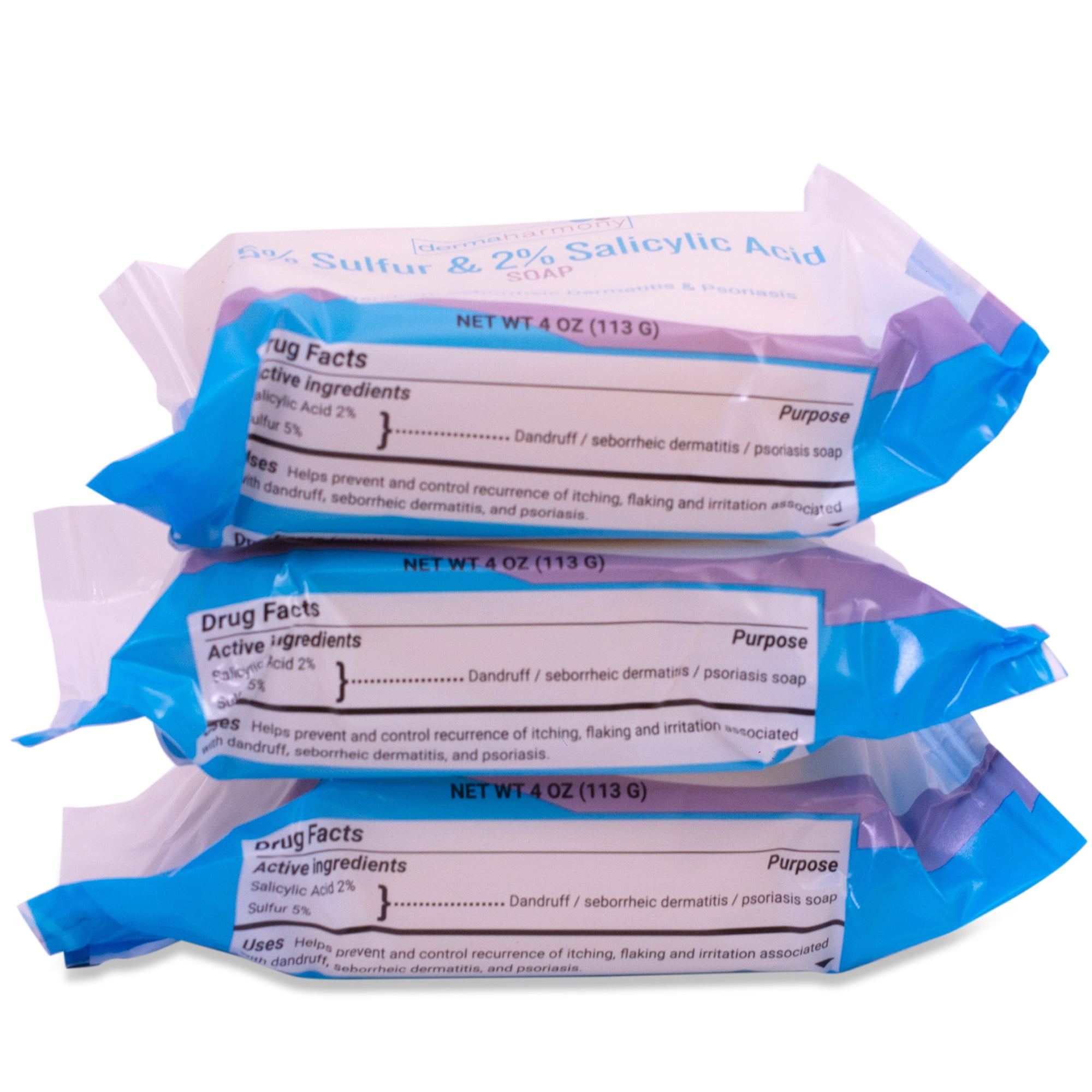 DermaHarmony 5 Sulfur and 2 Salicylic Acid Bar Soap 4 oz (3 Bars)