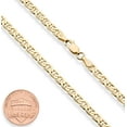 thumbnail image 3 of Miabella Italian Solid 18K Gold Over Sterling Silver Italian 3mm, 4mm, 6mm Diamond-Cut Flat Mariner Link Chain Necklace for Women Men, 925 Italy (4mm, Length 20 Inches), 3 of 7