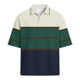 thumbnail image 4 of Men's Waffle Henley Polo Shirt Short Sleeve Collared Oversized Casual Button Up Golf Shirt Turquoise 3XL, 4 of 5