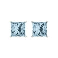 thumbnail image 3 of Clara Pucci 4Ct Natural Swiss Blue Topaz Princess Cut VVS1 Screw Back Stud 18k Solid hypoallergenic Gold Designer Earrings For December, 3 of 7