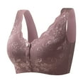 thumbnail image 4 of Gtoiithly Women's Lace Nursing Bra, Front Closure Wireless Bralette for Seamless Breastfeeding & Postpartum Support Purple XXXXL, 4 of 4
