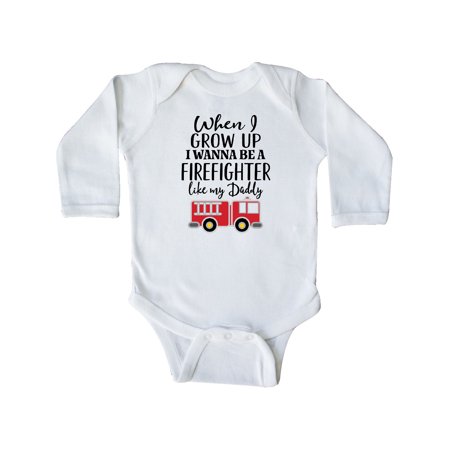 

Inktastic Future Firefighter Like Daddy Gift Baby Boy Long Sleeve Bodysuit