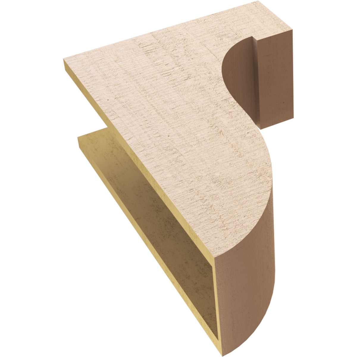 8"W x 16"D x 24"H Classic Del Monte Rough Cedar Woodgrain TimberThane Corbel, Primed Tan