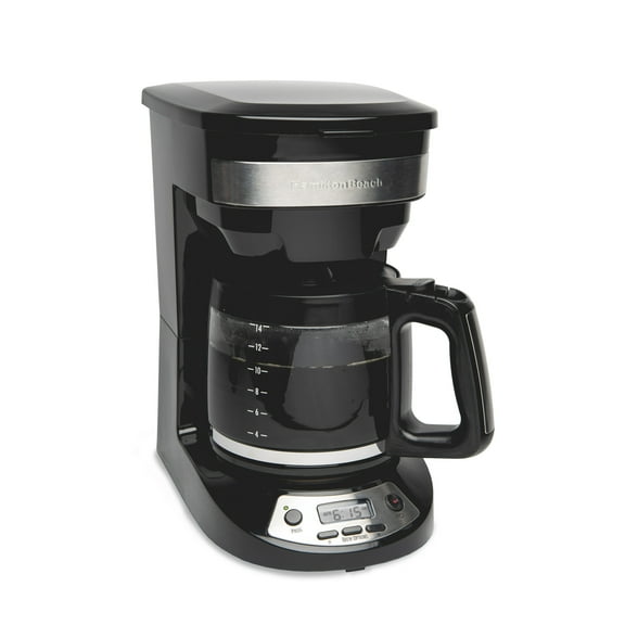 Hamilton Beach 14-Cup Programmable Drip Coffee Maker Machine with Glass Coffee Pot, Black