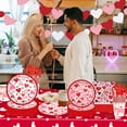 thumbnail image 6 of Valentines Paper Plates Party Supplies Decoration Disposable Heart Paper Plates Napkins Cups  Heart Décor for Romatic Night Design1 Serves 24, 6 of 6