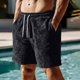 thumbnail image 1 of pstuiky Pantalones cortos de gimnasio para hombre, Pantalones cortos de trabajo de pierna recta, holgados y cómodos, de color liso, a la moda y para tiempo libre para hombre Pantalones cortos de golf, 1 of 6