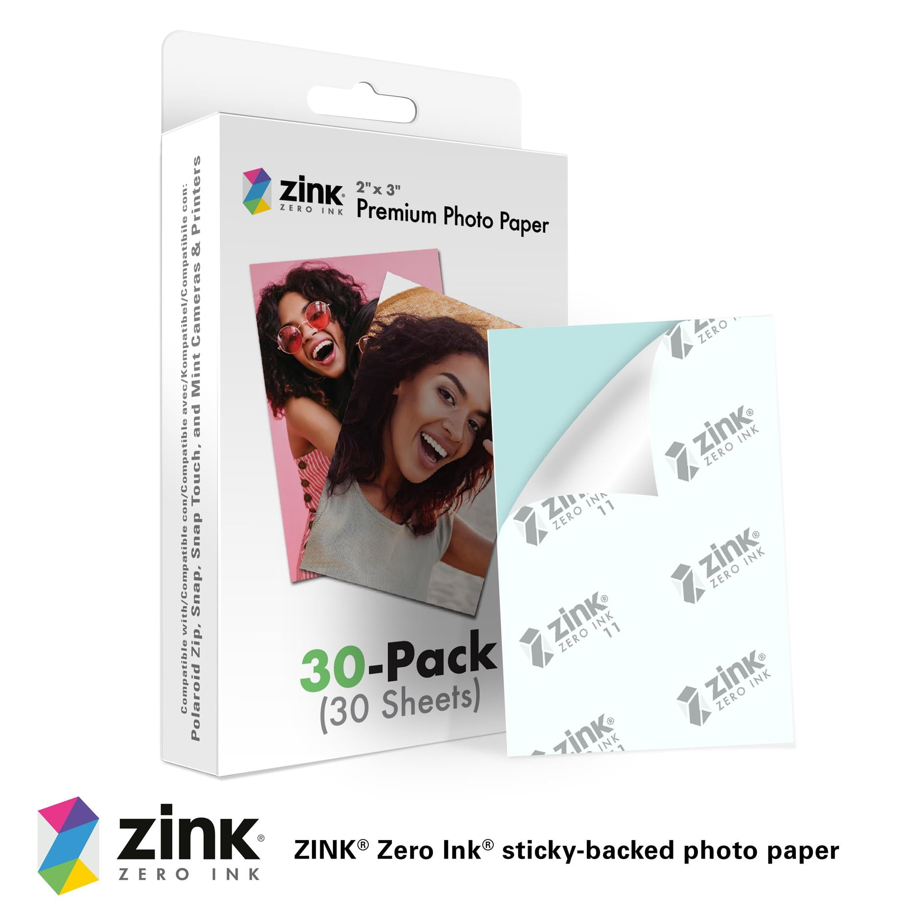 Paper 2x3 (30 Pack), Compatible Snap Touch, Zip Mint Cameras - Walmart.com