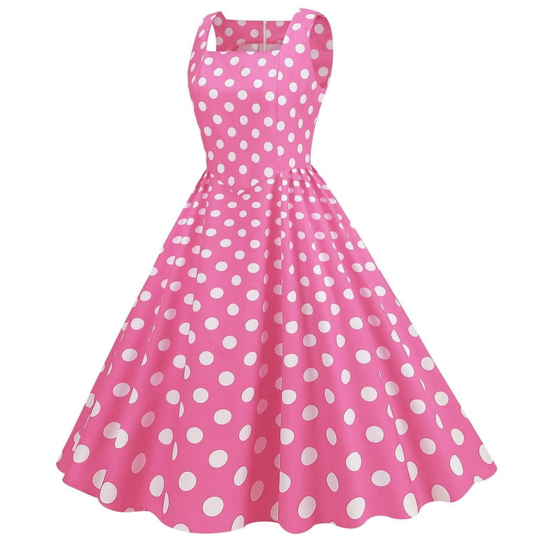 strapless open back dress Red 1940s Polka Dot Halter Bow One-Piece Swimdress main image 1