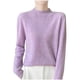 thumbnail image 2 of Suéteres de cachemira Wancir para mujer, jersey de lana merino 100 %, manga larga, cuello redondo, top de punto ligero, 2 of 3